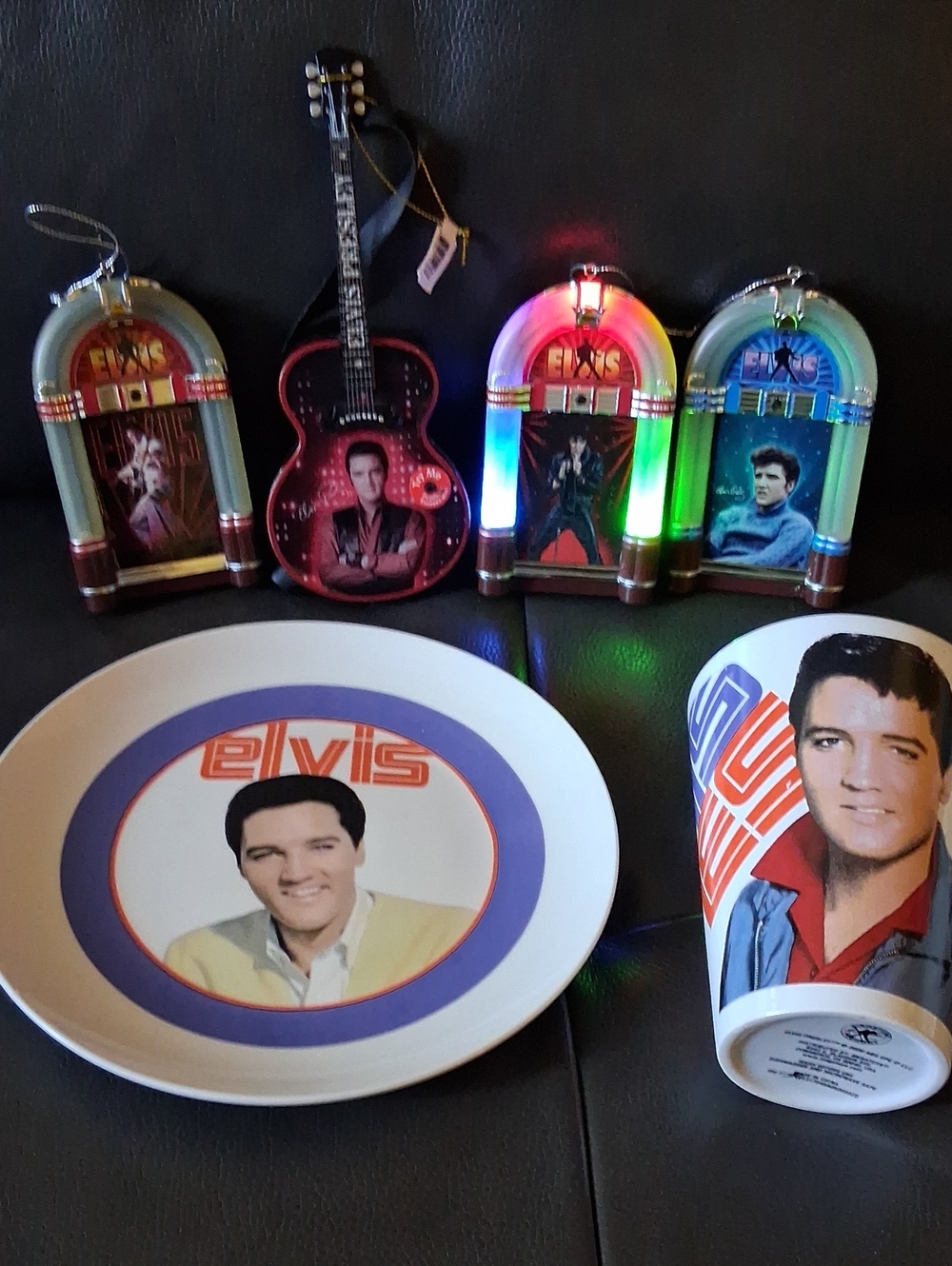 Elvis Presley Lot  Ornaments, Mug and Plate